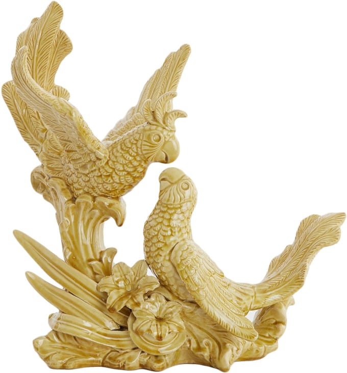 Light & Living - Ornament BIRDS - 43x21x43cm - Geel
