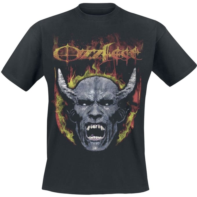 Ozzy Osbourne T-shirt - Devil Face Seam Spray - S tot M - voor Mannen - zwart
