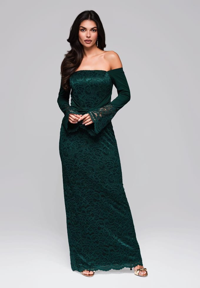 LARICA Jurk - Lange Mouw - Rits - Gebloemd Groen S
