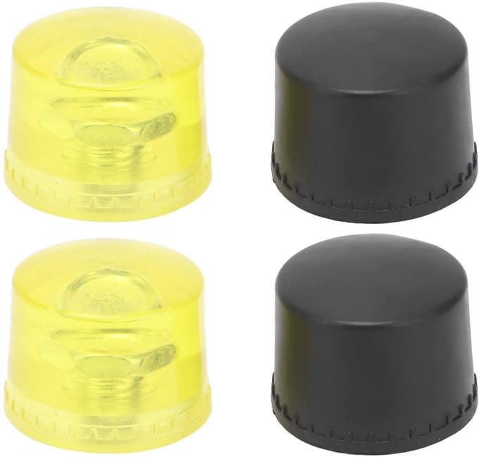 Rubberen Hammer Vervangingskoppen - 4 Stuks Gele/Zwarte Set (Φ40mm)