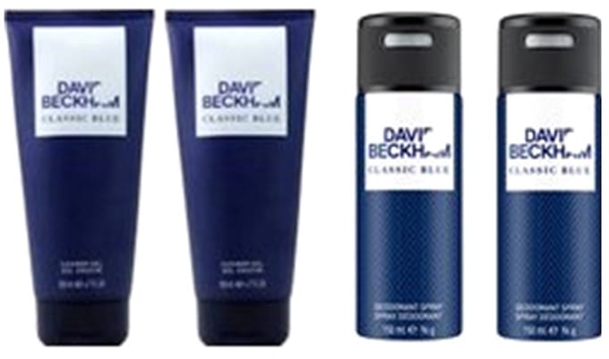 David Beckham - Classic Blue Deodorant Spray 2x & David Beckham Douchegel 2x