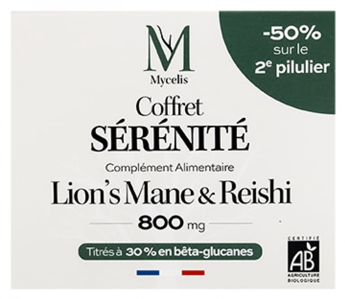 Phytalessence Coffret Sérénité Lion's Mane Bio 60 capsules + Reishi Bio 60 capsules