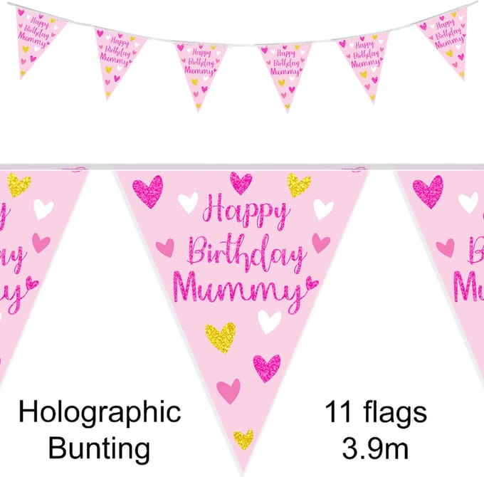Oaktree - Vlaggenlijn 'Happy Birthday mummy' (3,9 meter)
