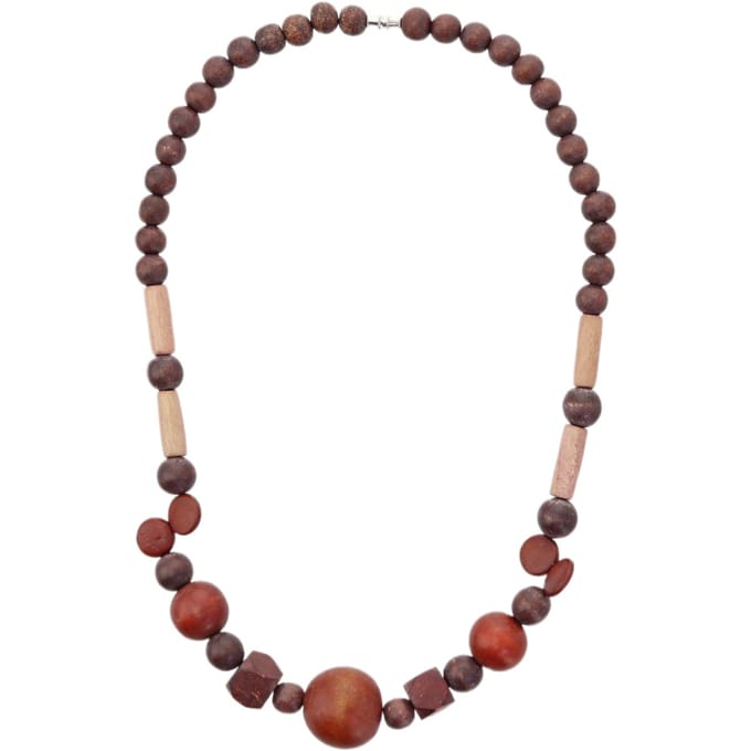 Behave – ketting – houten kralen met schroefsluiting – vintage stijl