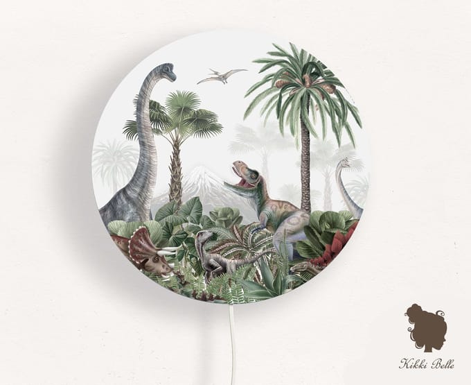 Wandlamp rond Dino Jive Kikki Belle-sfeerverlichting-dino-kinderkamer-woonaccessoires