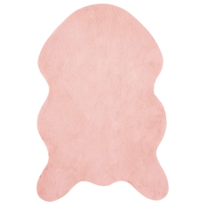 vidaXL - Antislip - vloerkleed - van - imitatie - konijnenbont - OLITE - Roze