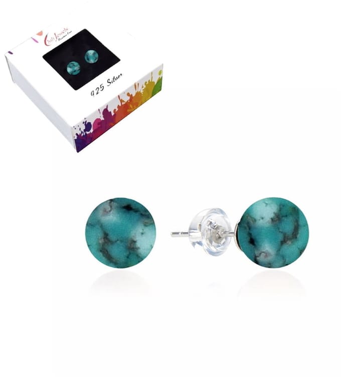 Oorbellen Turkoois 6 mm