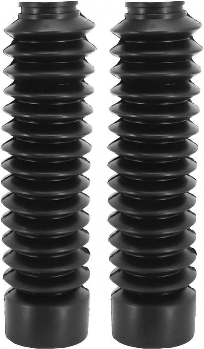 Paar vorkbalgen zwart Ø26x41x195mm voor motor bromfiets