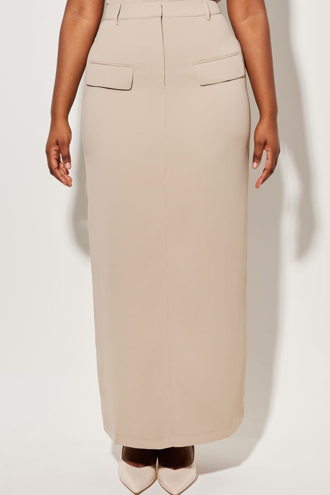 Odd Muse Maxi Skirt Taupe Größe: XL | Maxiröcke Outlet | Damen | Schwarz