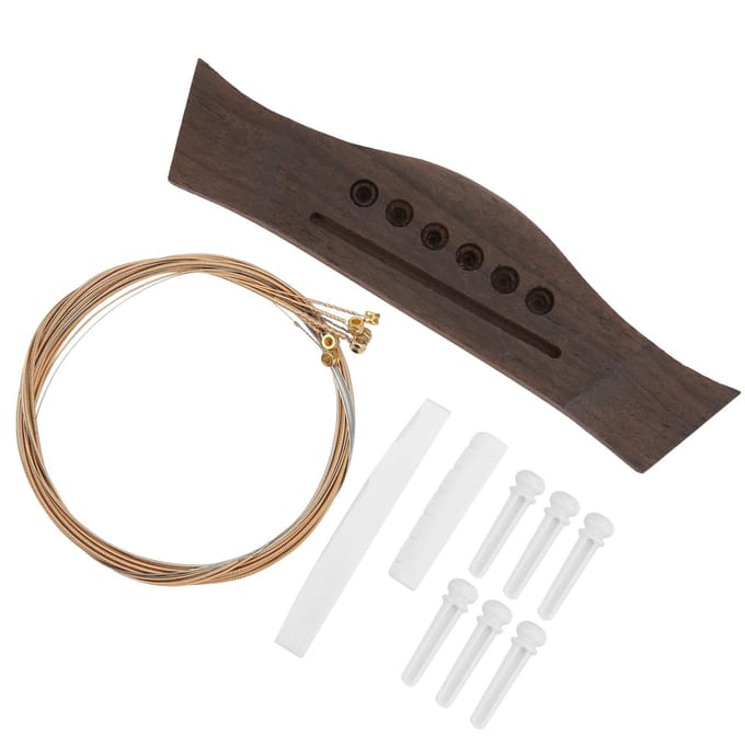 Gitaarbrug Set Snaar Stud Runderbot Topzadel Zadel Snaarinstrument Vervangingsonderdelen black