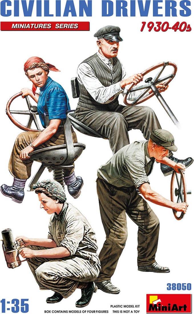 MiniArt Modelbouwpakket Militaire voertuigen - 38050 Civilian Drivers 1930-40s Plastic - 1:35 - Modelbouw
