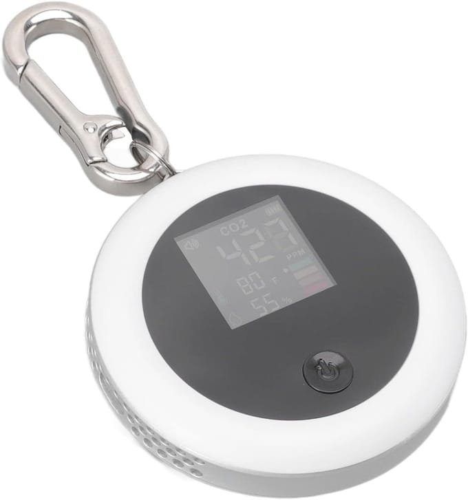 CO2-detector - Luchtkwaliteitsmeter - Binnenlucht Meten - 3-in-1 Functie - 73x73x18mm - Wit