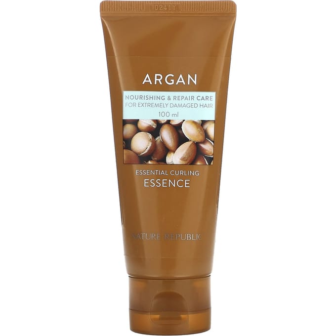 Nature Republic, Argan Essential Curling Essence, 3.38 fl oz (100 ml) brown