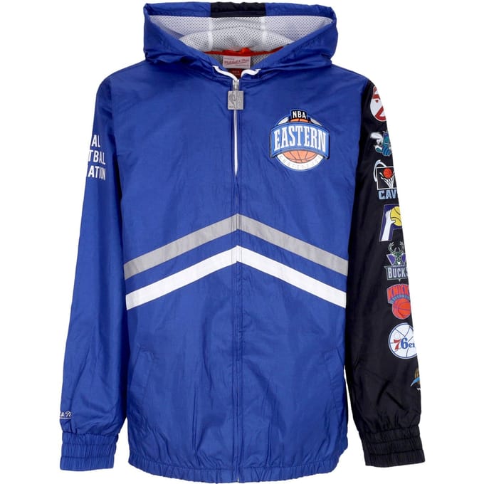 Onmiskenbaar NBA-windjack met volledige ritssluiting voor heren Hardwood Classics Team East-windjack