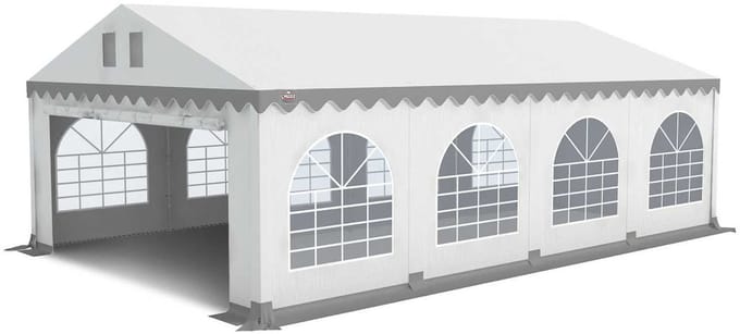 GO-PRO 5x8 Partytent met grondframe Wit-Grijs