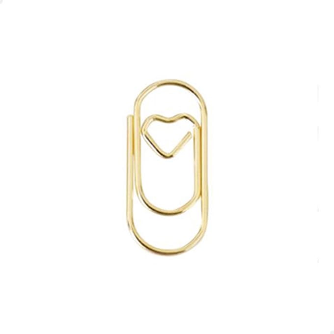 Mini paperclip hartje 20 mm | Goud | 100 stuks