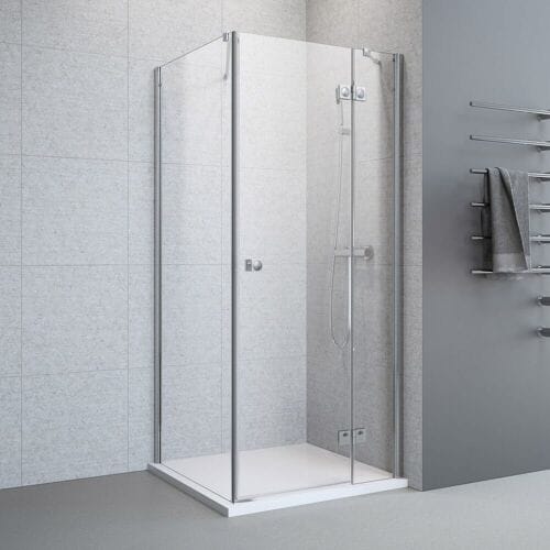Megabad Profi Collection Planplus hinged door with fixed partition and side panel 100 x 100 x 195 cm hinged right MBPPDTFSS10R