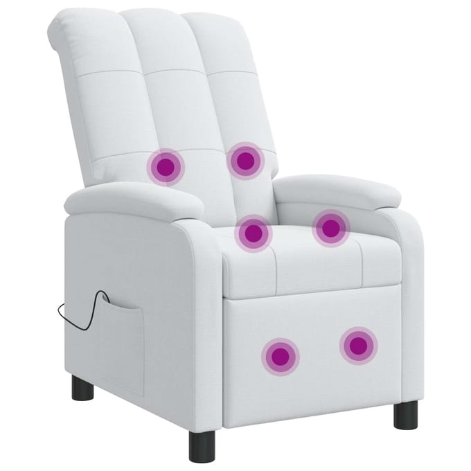 vidaXL - Massage - Relaxstoel - Wit - Stof