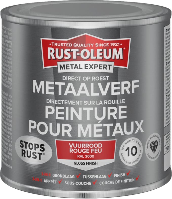 Rust-Oleum Metal Expert Direct Op Roest Metaal Verf 250ml - RAL 3000
