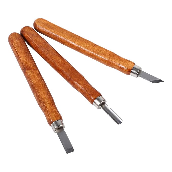 3 6 9 Stuks Houtsnijgereedschap Set Mes Mini Beitel Staal Met Handvat voor Doe-het-zelf Knutselset 3pcs brown