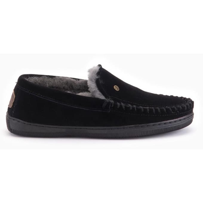 Warmbat Grizzly Suede Heren Sloffen - Zwart