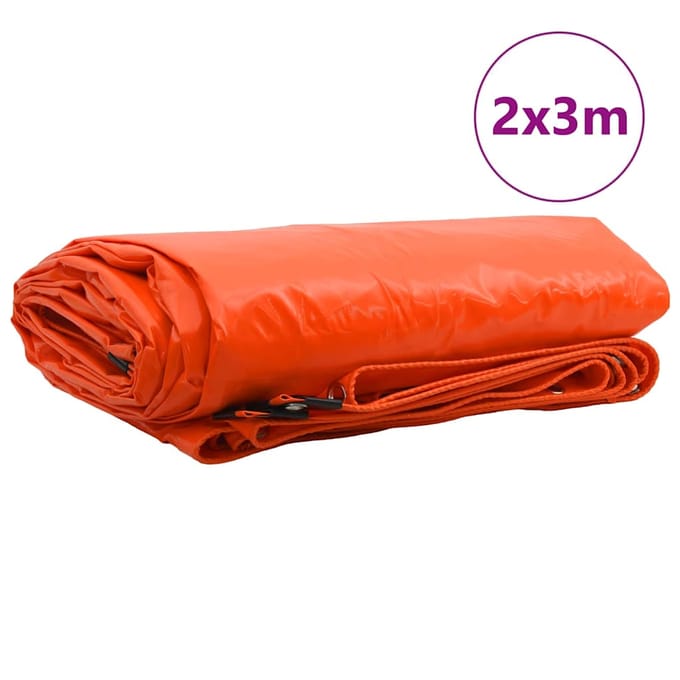 vidaXL - Zeil - 650g - / - m² - Oranje - 2 - x - 3 - m - Canvas - met - PVC-coating