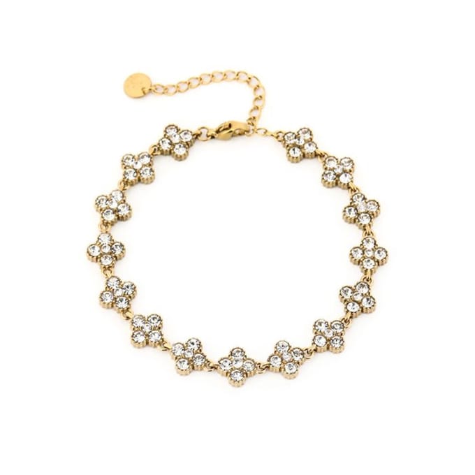Bijoutheek Armband (Sieraad) Klaver Stenen Party Goud