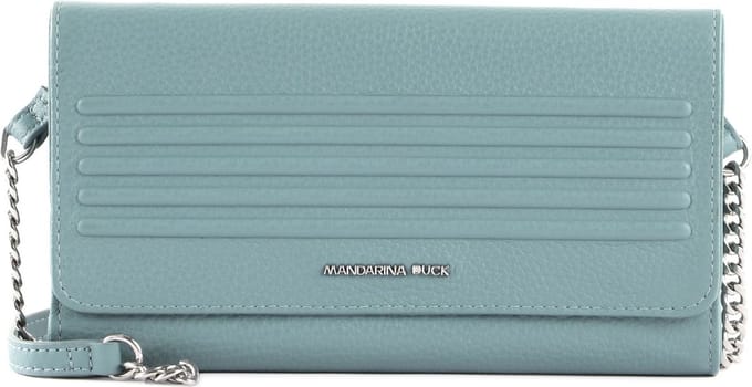 MANDARINA DUCK Leren Schoudertas Avondtas I-Con Wallet Bag Mistral Blauwgrijs