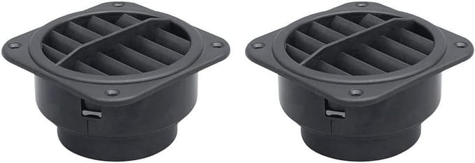 Warme luchtuitlaat 60mm - Verstelbare en afsluitbare luchtuitlaten voor staande verwarming - 2 stuks
