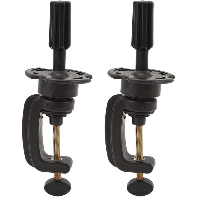 2-pack Pruiken Mannequin Hoofd Standaard Hoogte Verstelbaar Cosmetologie Mannequin Standaard Hoofd Houder Klem black