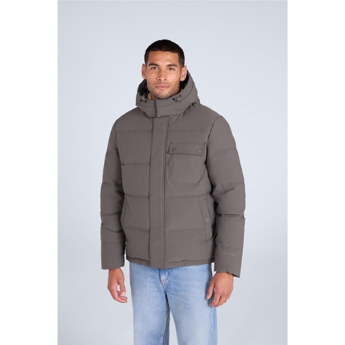 Mountain Warehouse Heren Fistral Gewatteerde Jas (Kaki Grijs)