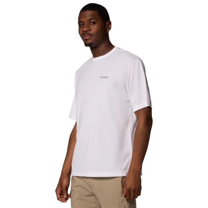 Columbia Heren Cedar Trail rug T-shirt met opdruk (Wit)