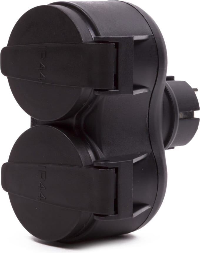 Benson Stekker Duo Verloop - Buitenstopcontact - Spatwaterdicht - Zwart - 3500W