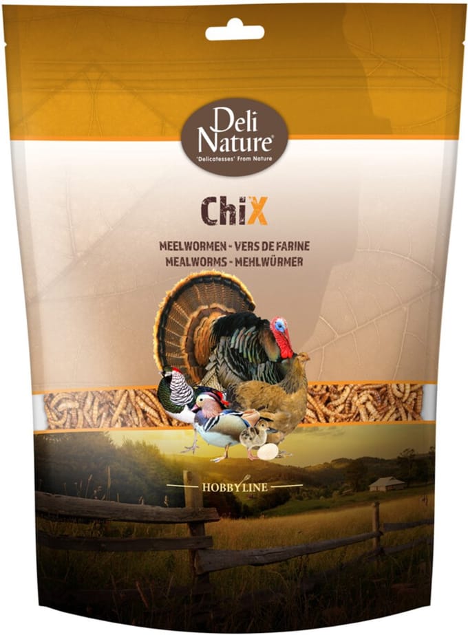 8x Deli Nature Chix Meelwormen 500 gr