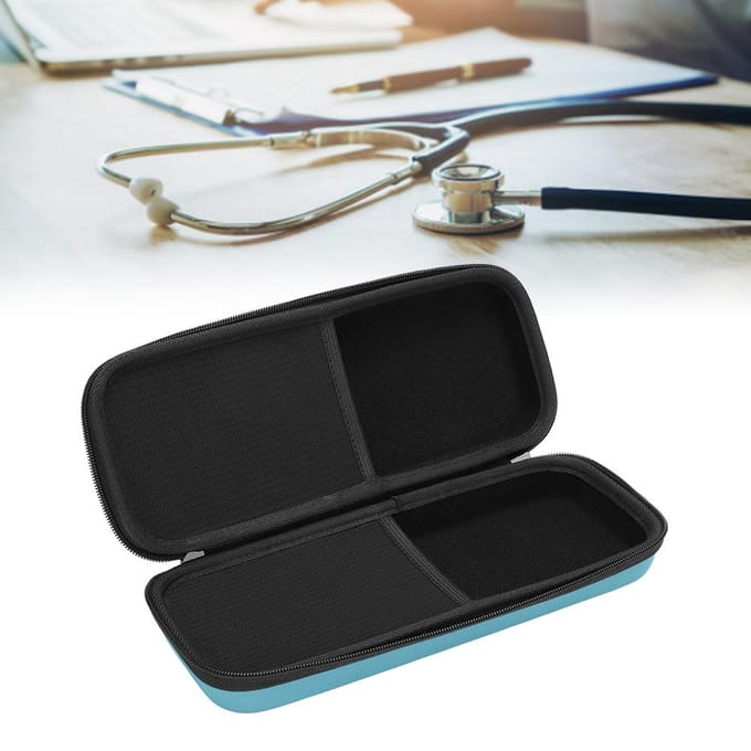 Draagbare Huishoudelijke Stethoscoop Opbergdoos Organizer Etui Opbergtas Container Lichtblauw blue