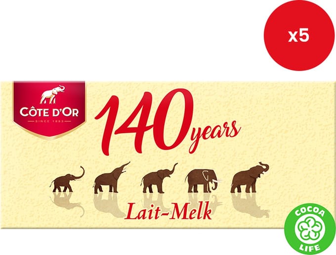 Côte d'Or - chocoladetablet - vol melk - 150g x 5