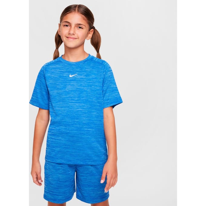 Nike Dri-FIT Multi Heather T-shirt Kinderen-blauw, wit