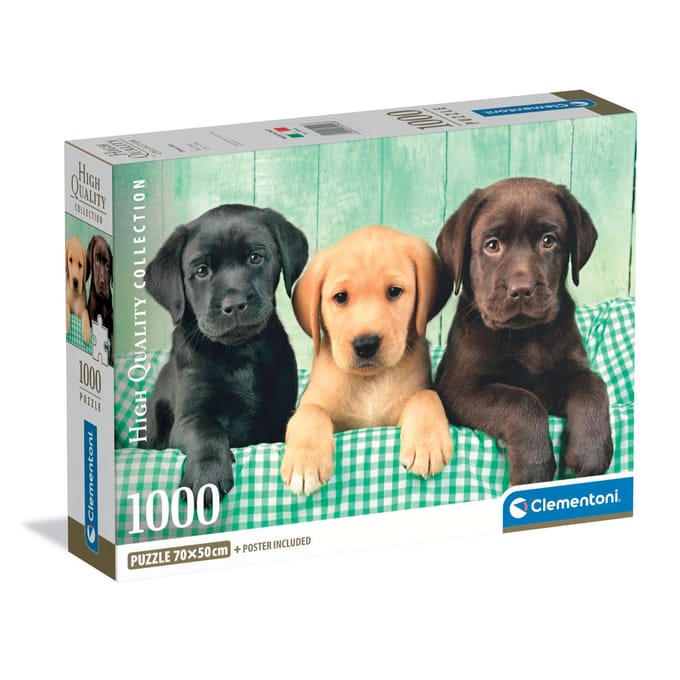 Clementoni - Puzzel - 1000 Stukjes - Drie Labradors - Puzzel Voor Volwassenen - High Quality Collection