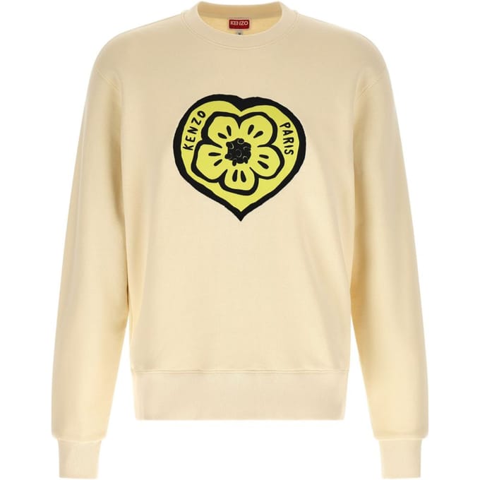 Kenzo sweatshirt print hart man beige