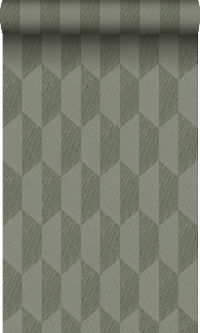 Origin Wallcoverings behang 3D-motief donkergroen - 50 x 900 cm - 348036