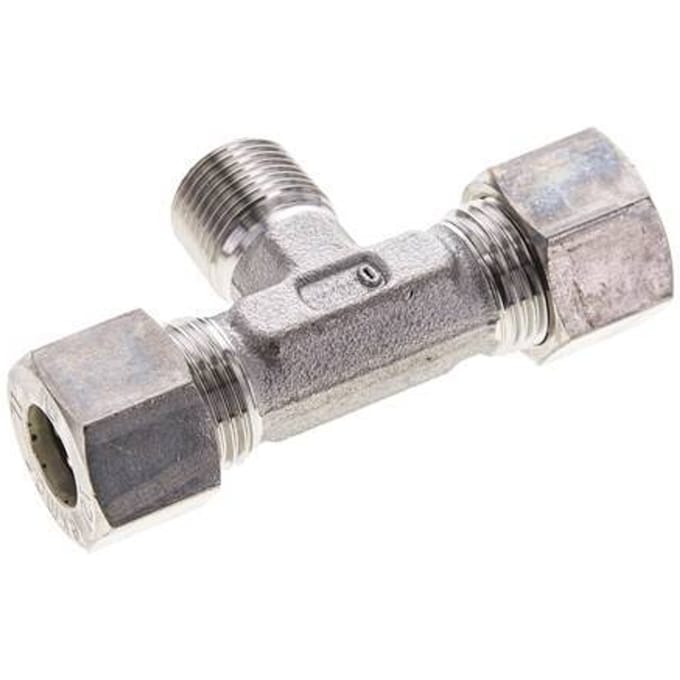 12L & R3/8'' RVS T-stuk Knelfitting Buitendraad 315bar ISO 8434-1