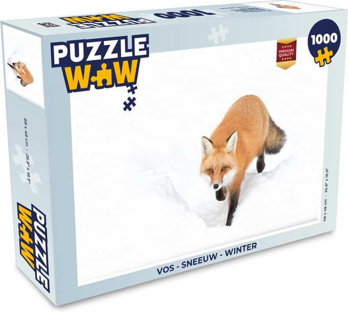 Puzzel Vos - Sneeuw - Winter - Legpuzzel - Puzzel 1000 stukjes volwassenen