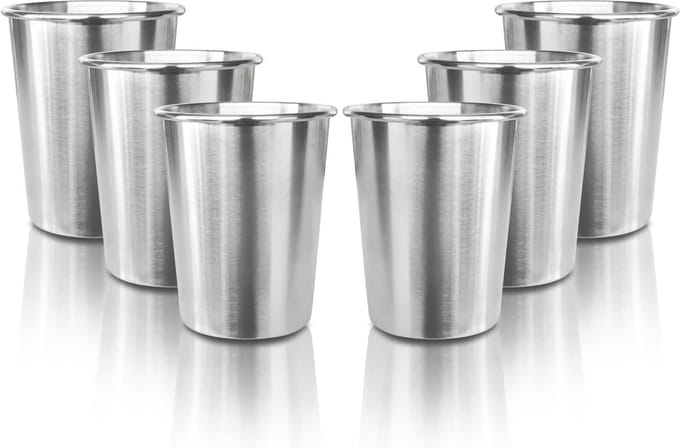 Stapelbare Roestvrijstalen Kinderbekers - 6 Pack 226 ml - Duurzame Drinkglazen