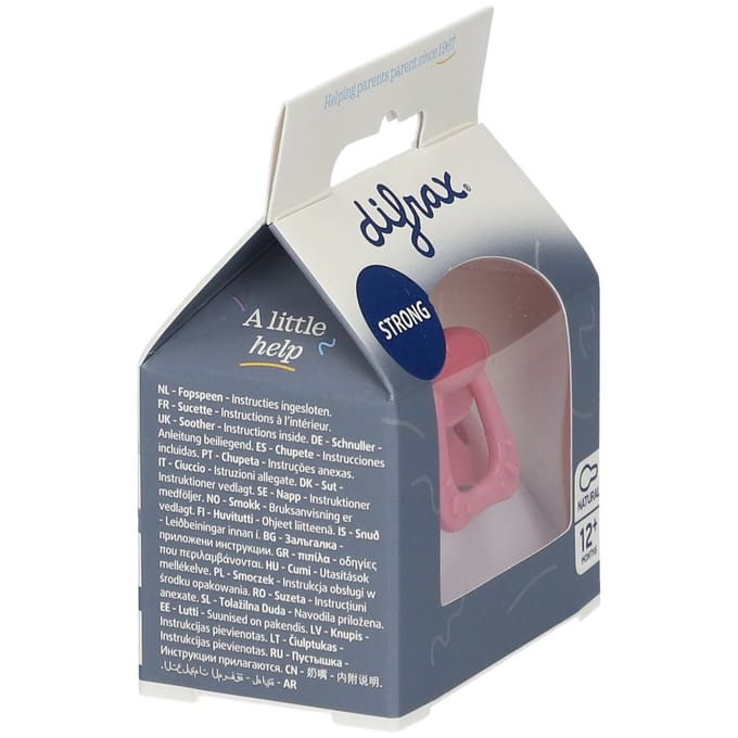 Difrax Fopspeen - Natural - 12+ maanden - Siliconen - Raspberry - 1 stuk