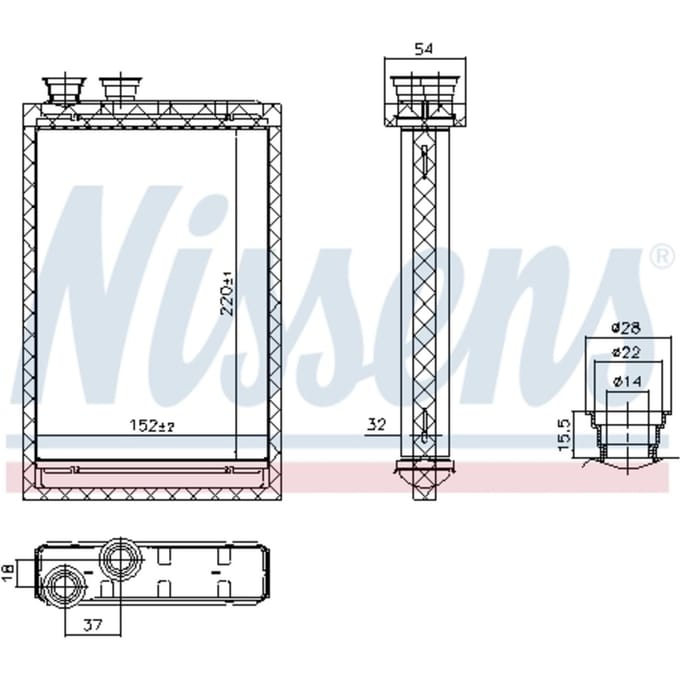 Warmtewisselaar, interieur verwarming NISSENS 707224