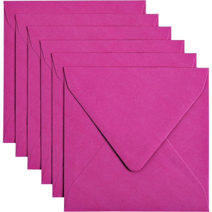 Envelop Papicolor 140x140mm felroze pak à 6 stuks