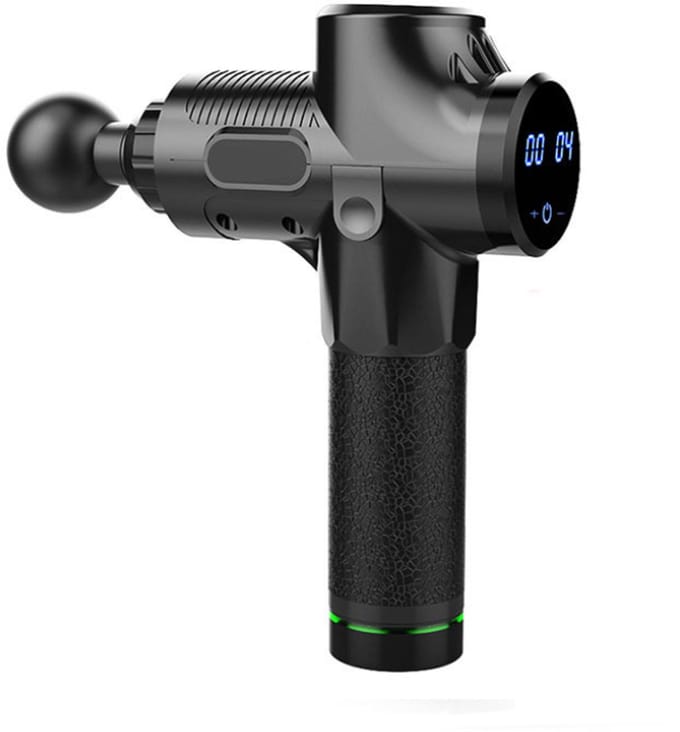 Massagepistool met 6 verwisselbare massagekoppen Zwart