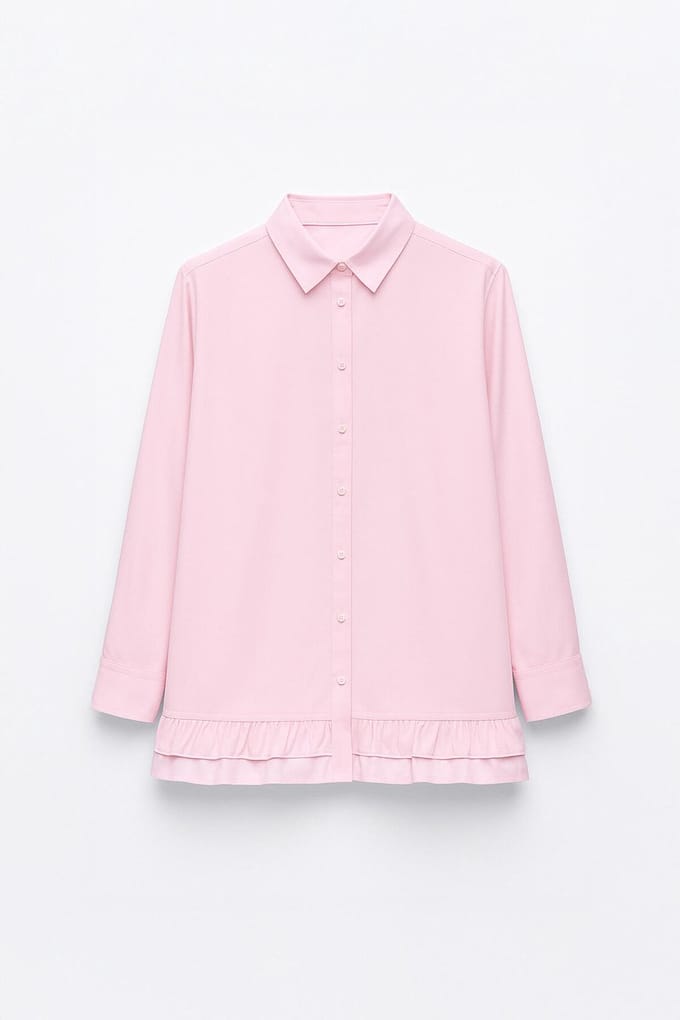 Touché Privé - Blouse met ruches aan de onderkant - Roze - Dames