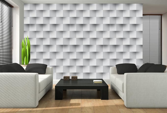 Abstract Modern Black White Photo Wallcovering