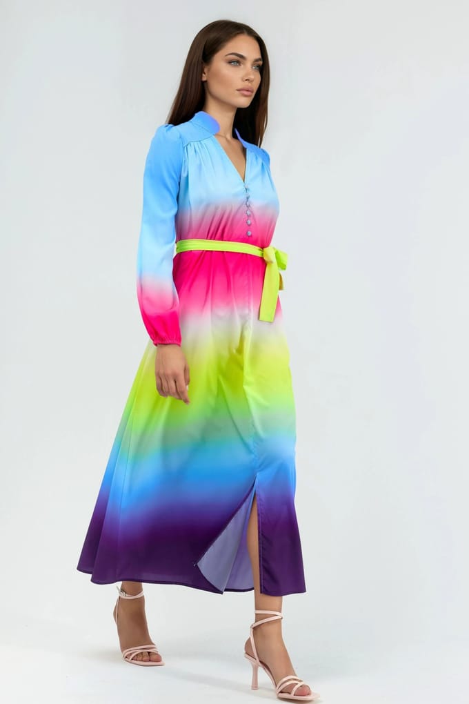 Ombre Maxi Jurk met Riempje